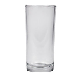 Caja con 24 piezas de Vaso prensado cubero de vidrio 295 ml 9660 Lunita