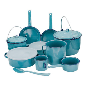 Batería de peltre 17 piezas Alejandra plus turquesa 36739 Cinsa