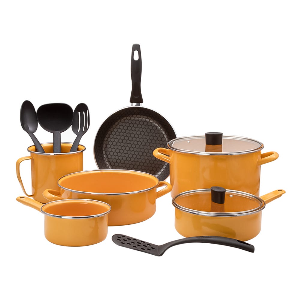 Batería de cocina de peltre 12 piezas praktica 321252 Cinsa