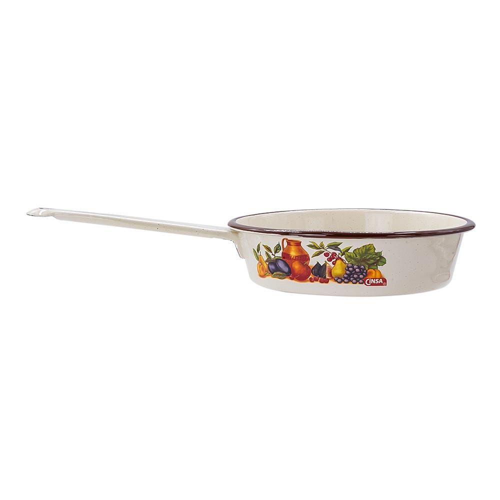 Batería de cocina de acero vitrificado Popular Sofia 10 piezas crema decorado 305747 Cinsa