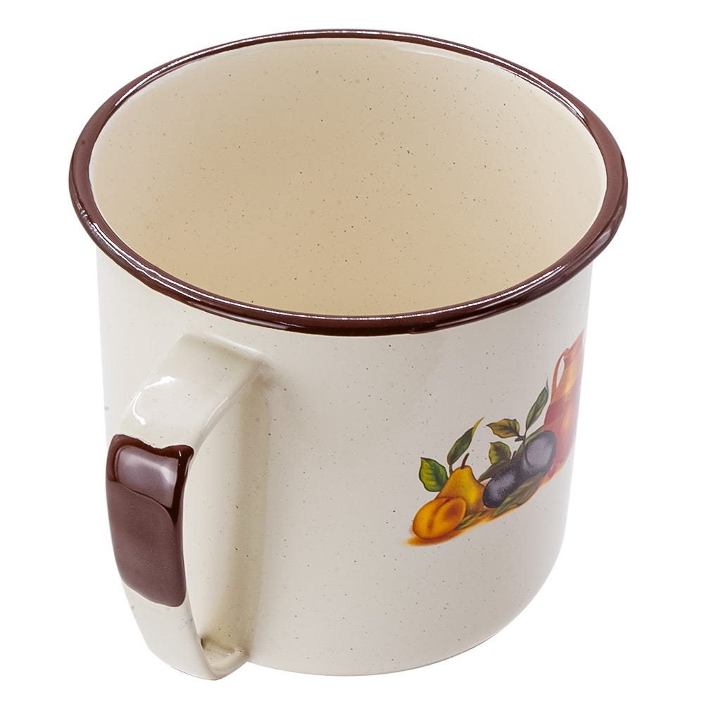Batería de cocina de acero vitrificado Popular Sofia 10 piezas crema decorado 305747 Cinsa