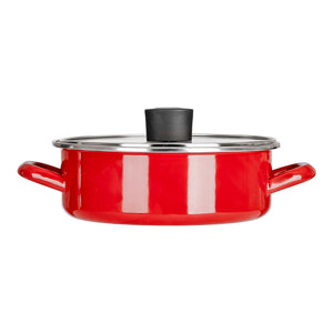 Arrocera de peltre con tapa de vidrio 2.200 litros Praktica rojo 323040 Cinsa