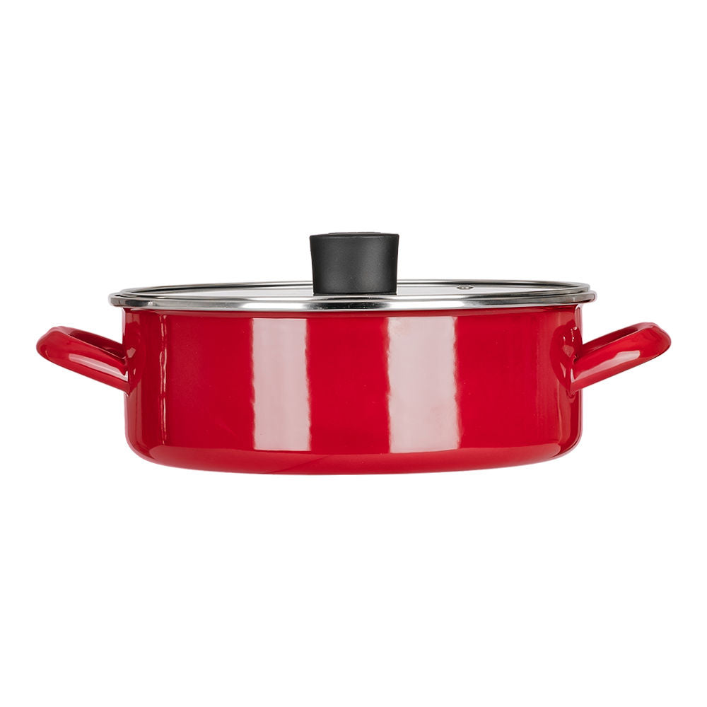Arrocera de peltre con tapa de vidrio 3.900 litros Praktica rojo 322025 Cinsa