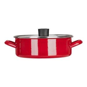 Arrocera de peltre con tapa de vidrio 3.900 litros Praktica rojo 322025 Cinsa