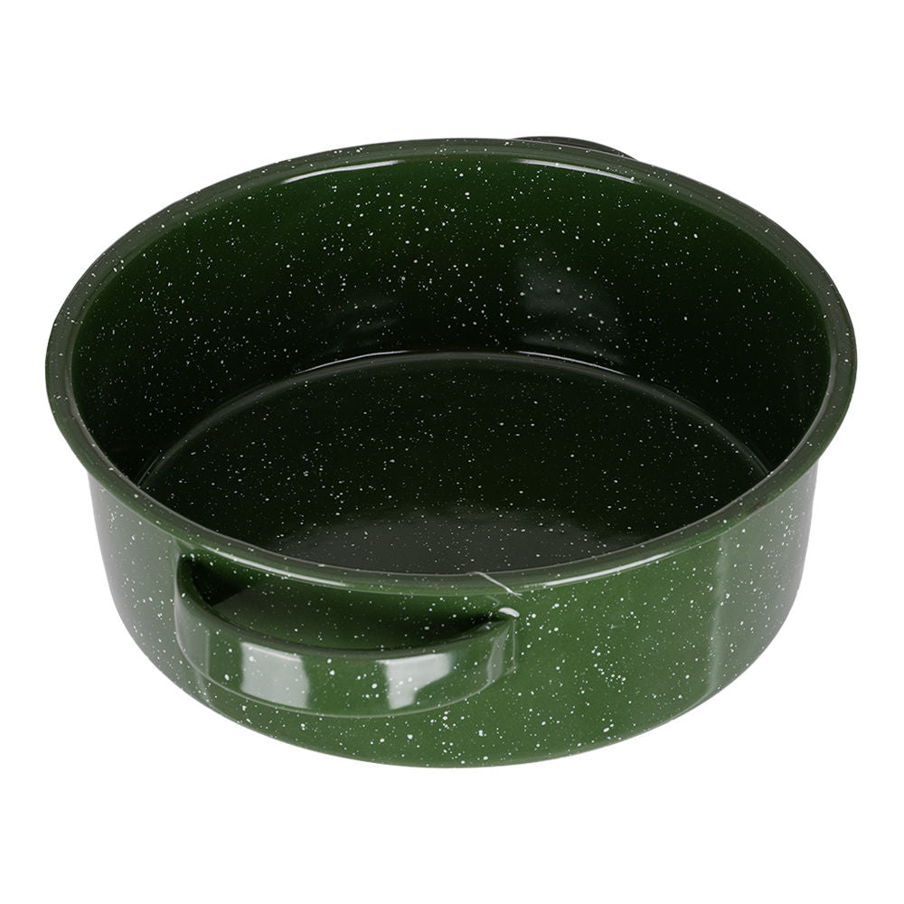 Budinera de acero vitrificado 24.5 cm con tapa verde jaspeado 323580 Cinsa