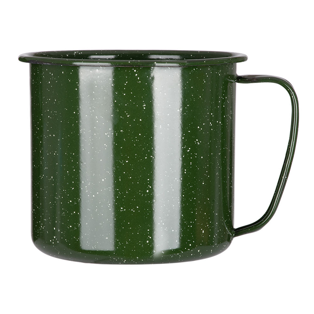 Vaso recto de acero vitrificado 15.5 cm verde jaspeado 323567 Cinsa