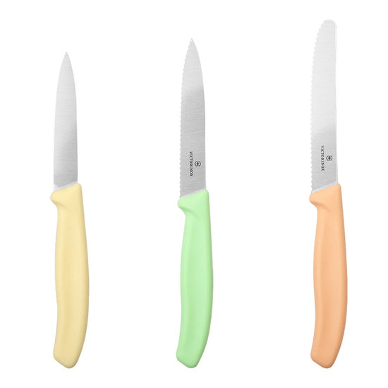 Juego de cuchillos Victorinox amarillo, verde y naranja