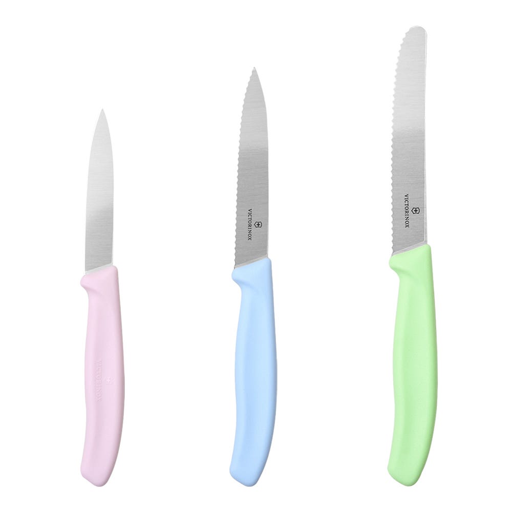 Juego de cuchillos Victorinox rosa, azul y verde