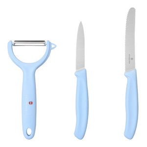 Juego de cuchillos y pelador Victorinox horizontal azul