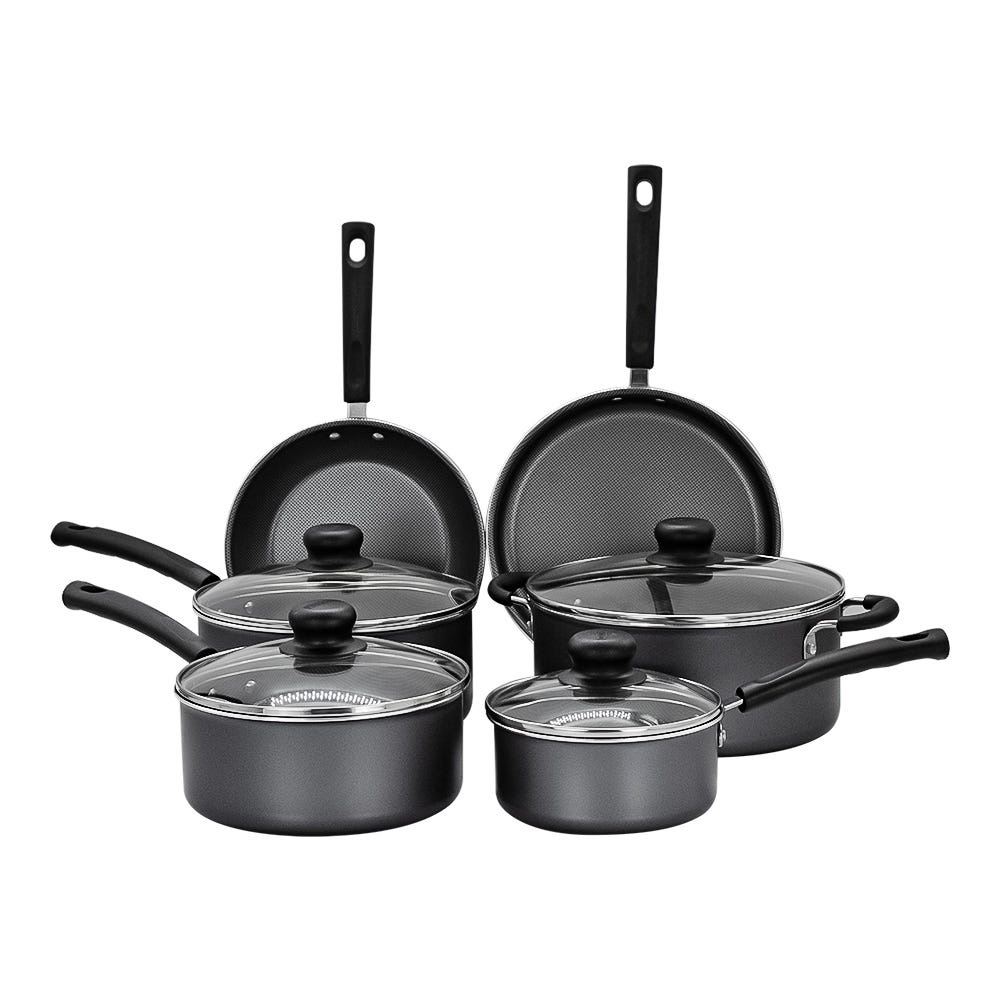 Batería de cocina de aluminio 10 piezas gris Primaware Tramontina