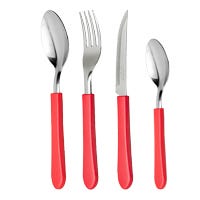 Juego de cubiertos acero inoxidable 16 piezas rojo Leme Tramontina