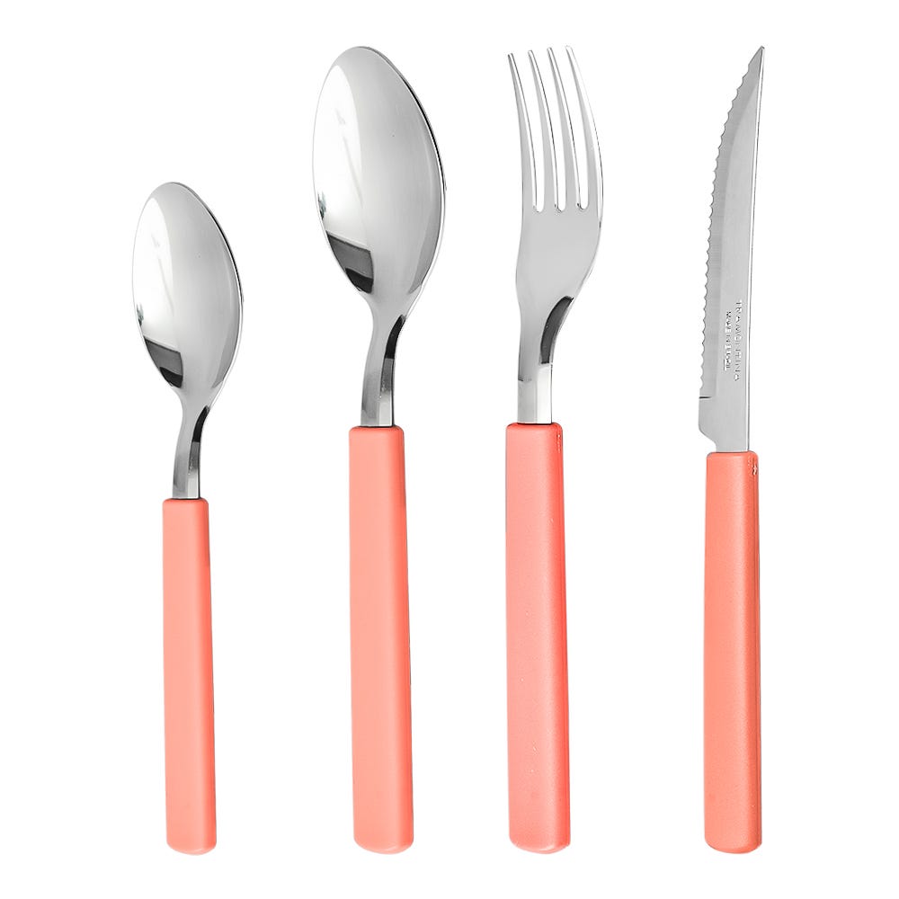 Juego de cubiertos de acero inoxidable 16 piezas Gamboa Rojo claro 32300475 Tramontina