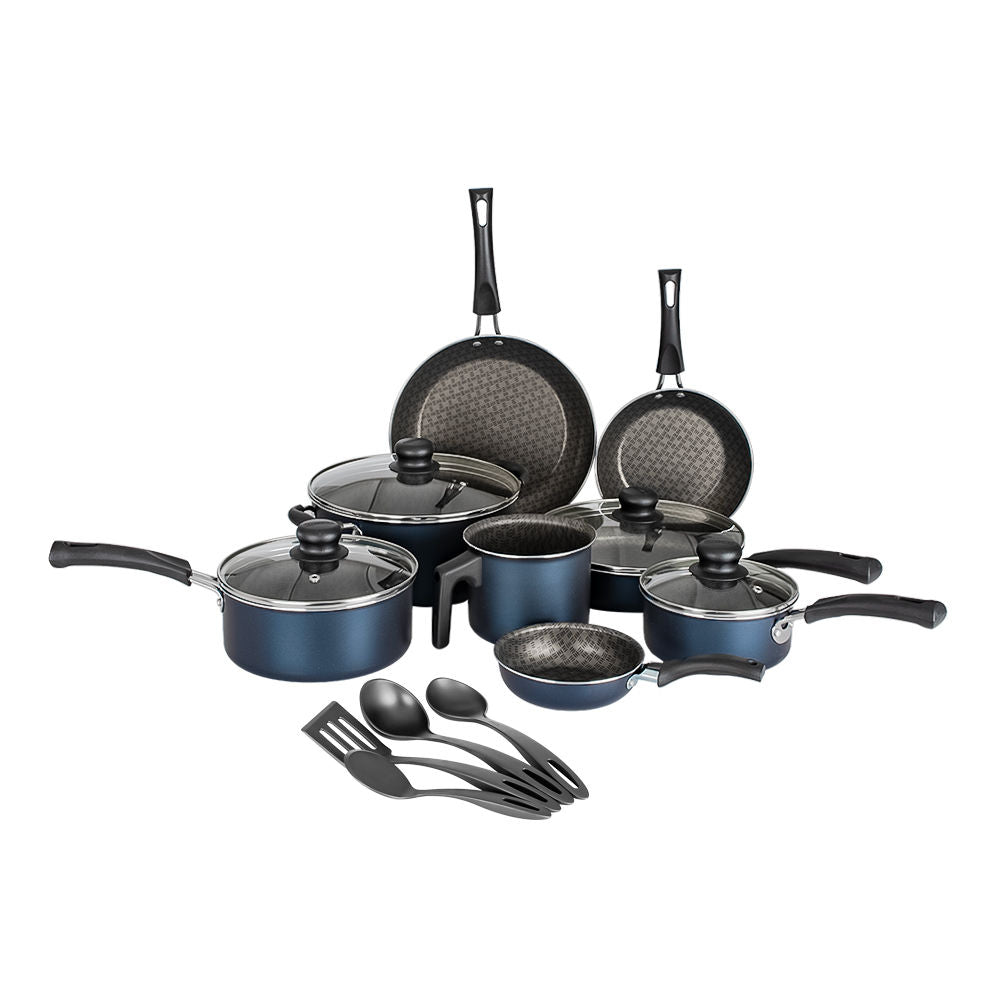 Batería de cocina de aluminio 16 piezas Simple Cooking azul Tramontina – juego completo, vista de conjunto