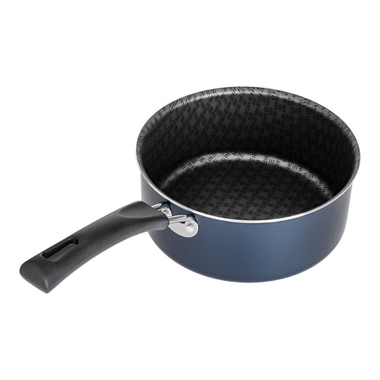 Batería de cocina de aluminio 16 piezas Simple Cooking azul Tramontina – cacerola sin tapa, vista del interior