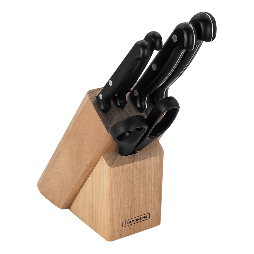 Juego de cuchillos y tijeras de acero inoxidable con base 23899/060 Tramontina