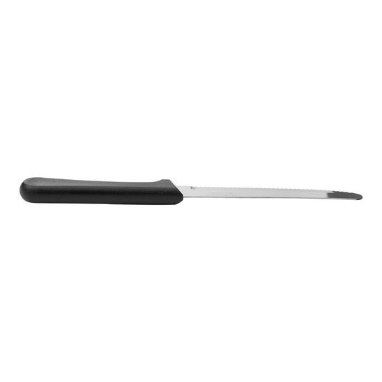 Cuchillo para fruta de acero inoxidable 5" mango plástico Plenus Tramontina – acercamiento del mango negro