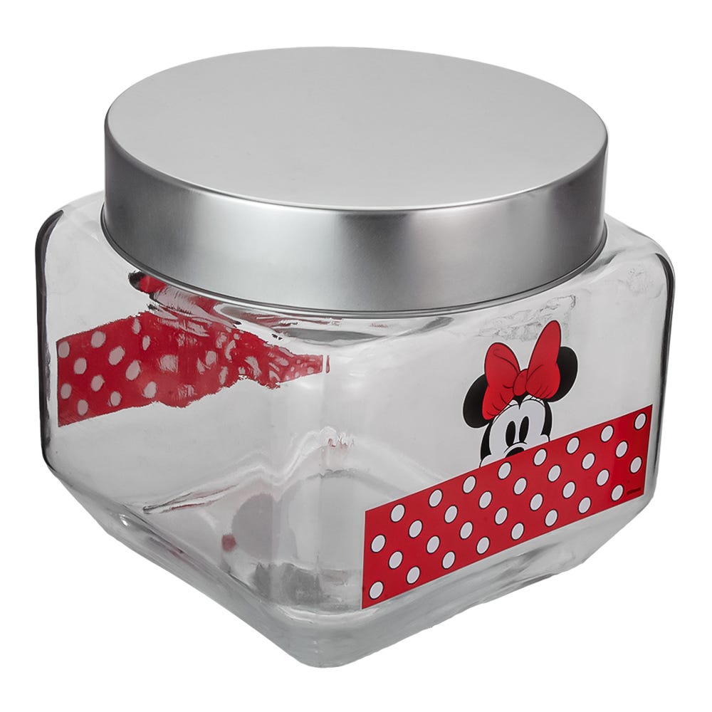 Frasco cuadrado de vidrio Minnie Mouse 850 ml 2415-3685 Fun Kids