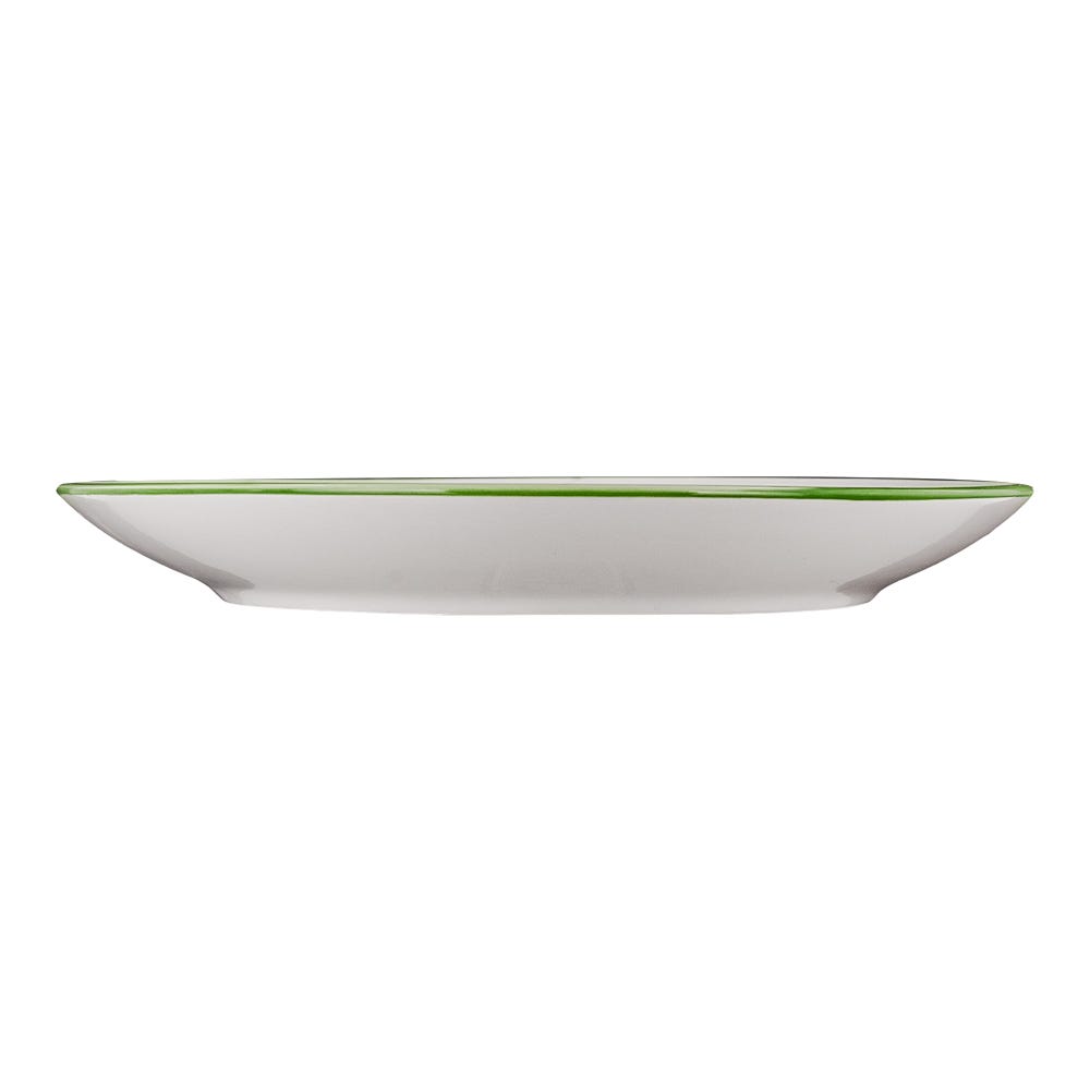Plato ensalada de porcelana 19.7 cm blanco con borde verde 2415-5128 Kaiser