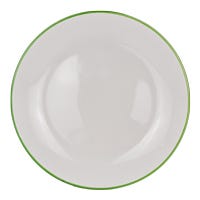 Plato ensalada de porcelana 19.7 cm blanco con borde verde 2415-5128 Kaiser