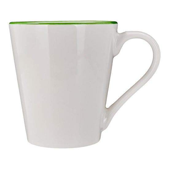 Tarro de porcelana 310 ml blanco con borde verde 2415-5134 Kaiser