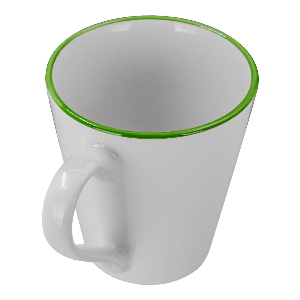 Tarro de porcelana 310 ml blanco con borde verde 2415-5134 Kaiser
