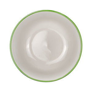 Tazón de porcelana 500 ml blanco con borde verde 2415-5131 Kaiser