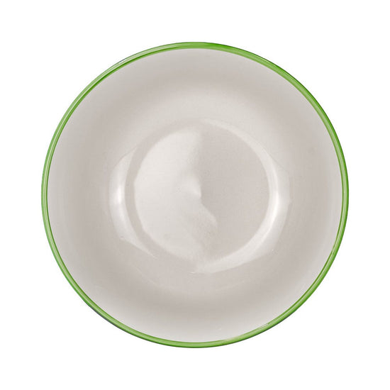 Tazón de porcelana 500 ml blanco con borde verde 2415-5131 Kaiser