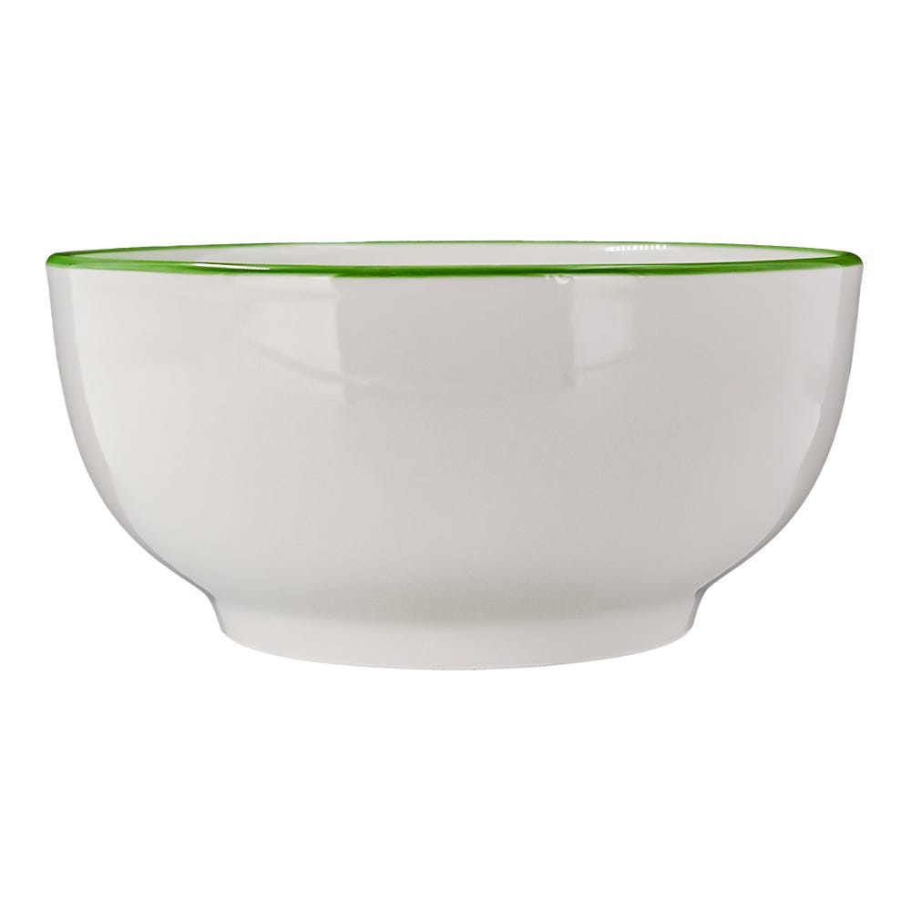 Tazón de porcelana 500 ml blanco con borde verde 2415-5131 Kaiser