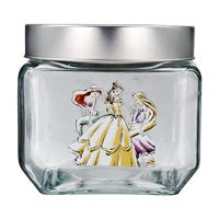 Frasco cuadrado de vidrio con tapa 800 ml princesas 2415-5332 Fun Kids