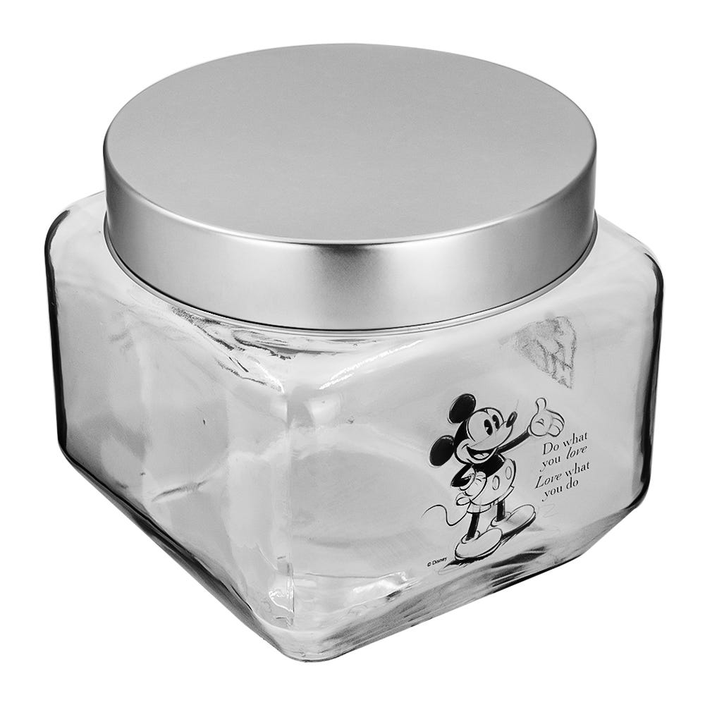 Frasco cuadrado de vidrio con tapas 800 ml Mickey 2415-5333 Fun Kids