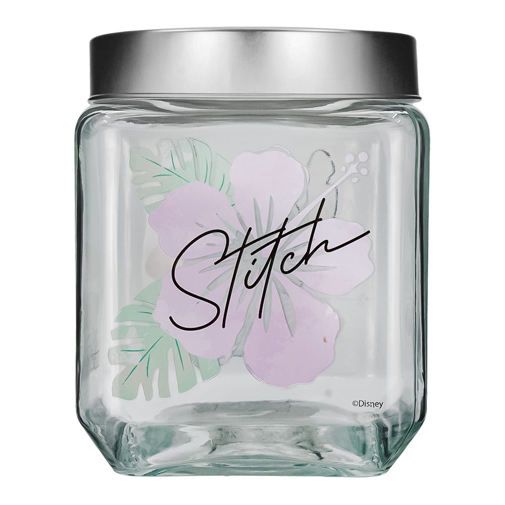 Frasco cuadrado de vidrio con tapa 1.250 litros Stitch 2415-5334 Fun Kids