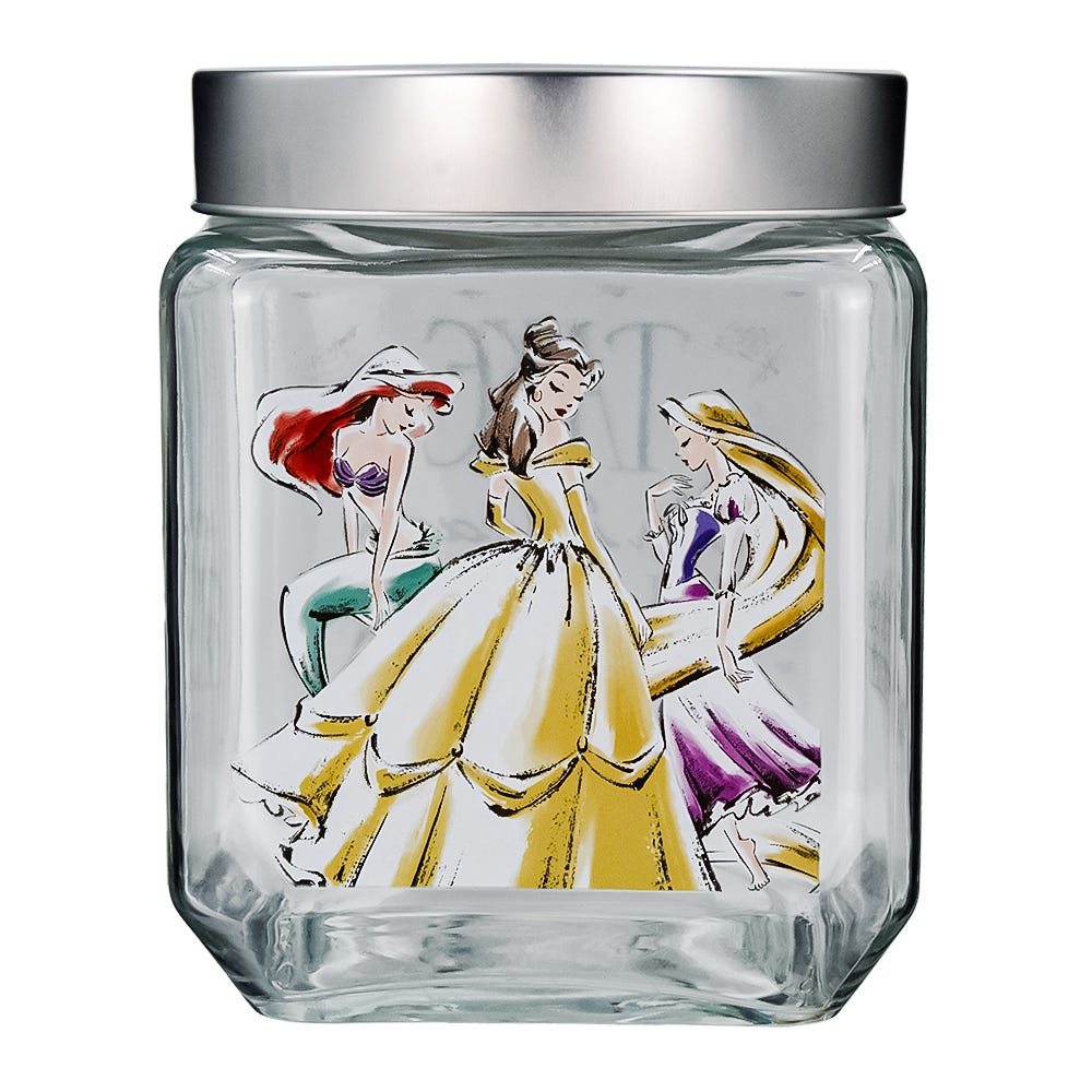 Frasco cuadrado de vidrio con tapa 1.250 litros princesas 2415-5335 Fun Kids