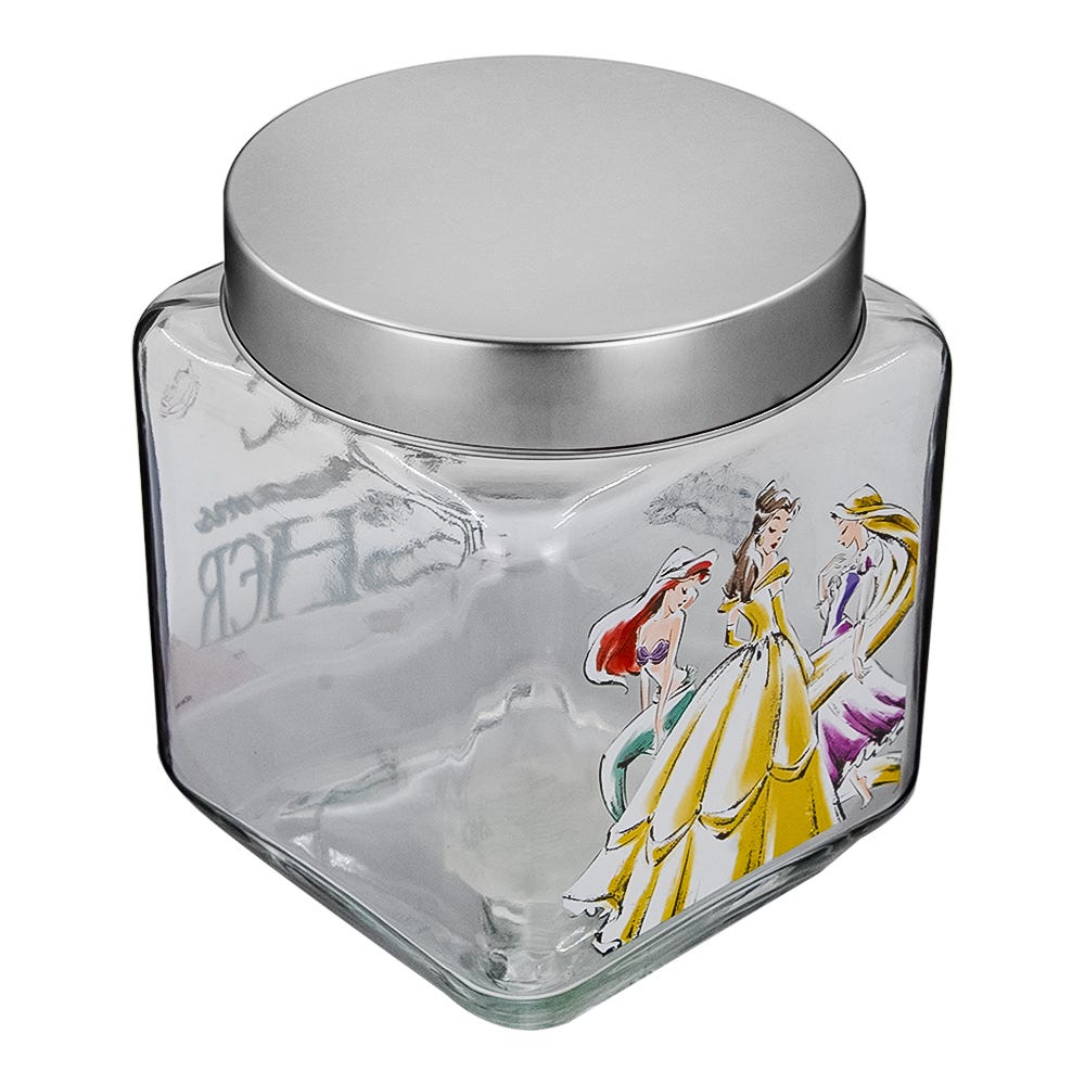 Frasco cuadrado de vidrio con tapa 1.250 litros princesas 2415-5335 Fun Kids