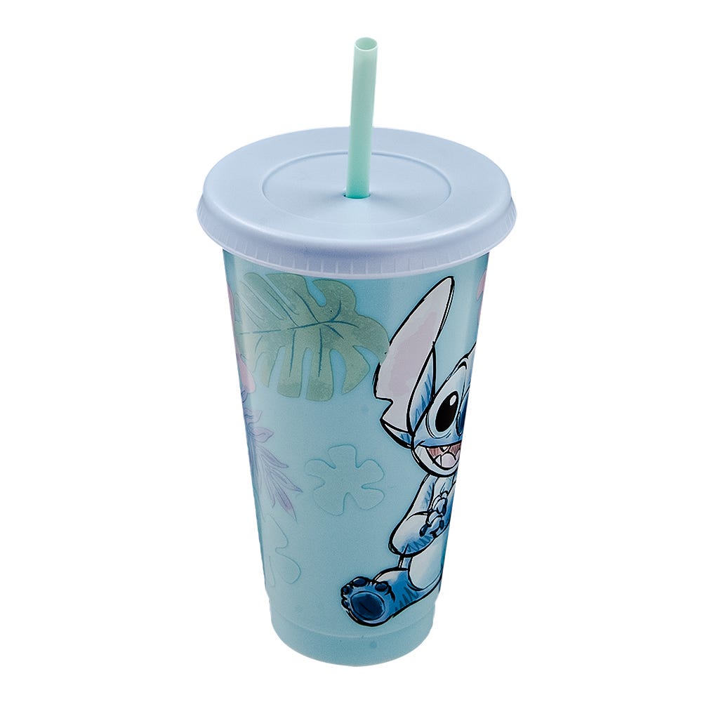 Vaso de plástico con tapa y popote 700 ml Stitch 2415-532 Fund Kids