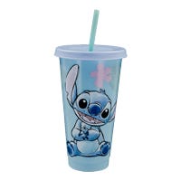 Vaso de plástico con tapa y popote 700 ml Stitch 2415-532 Fund Kids