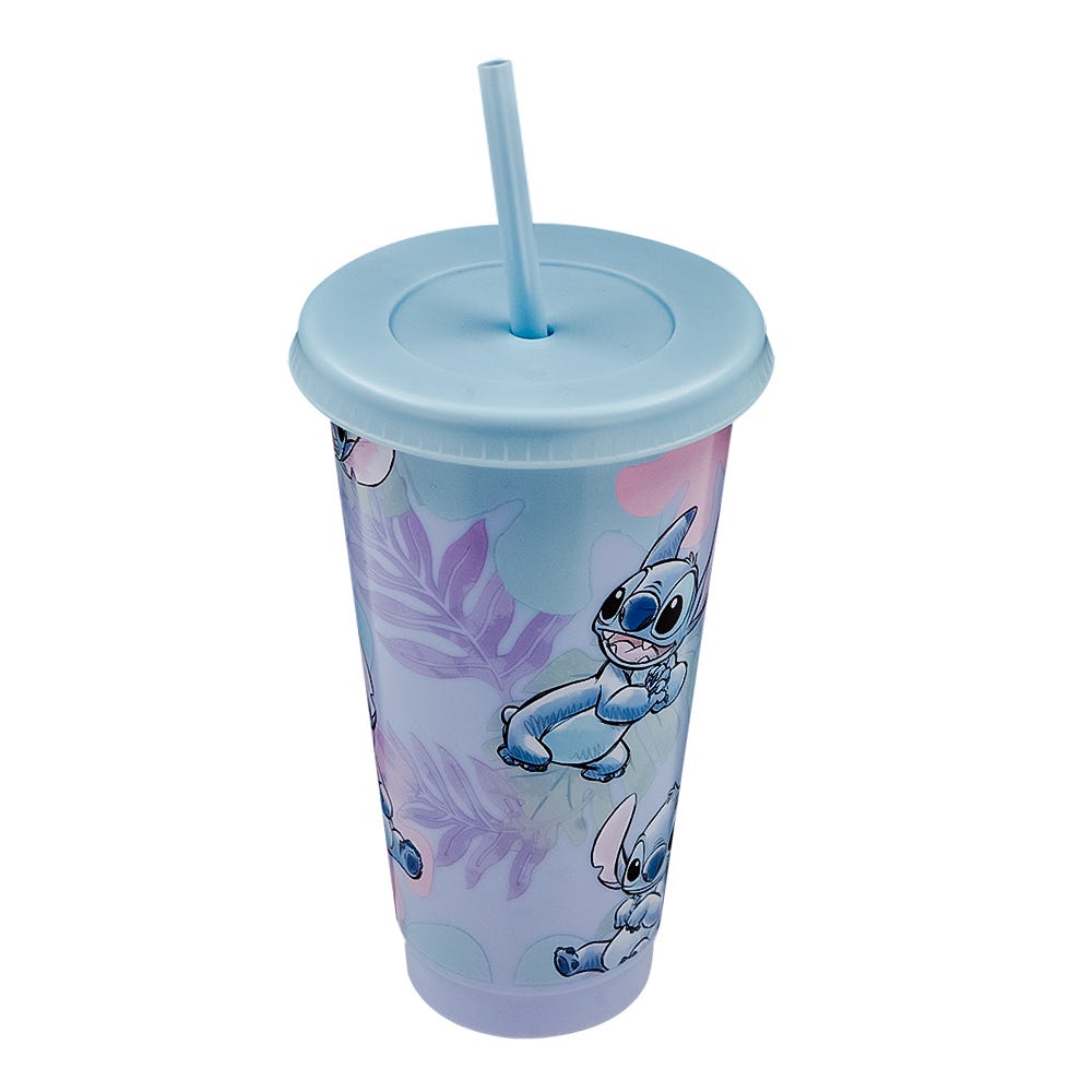 Vaso de plástico con tapa y popote 700 ml Stitch 2415-533 Fund Kids