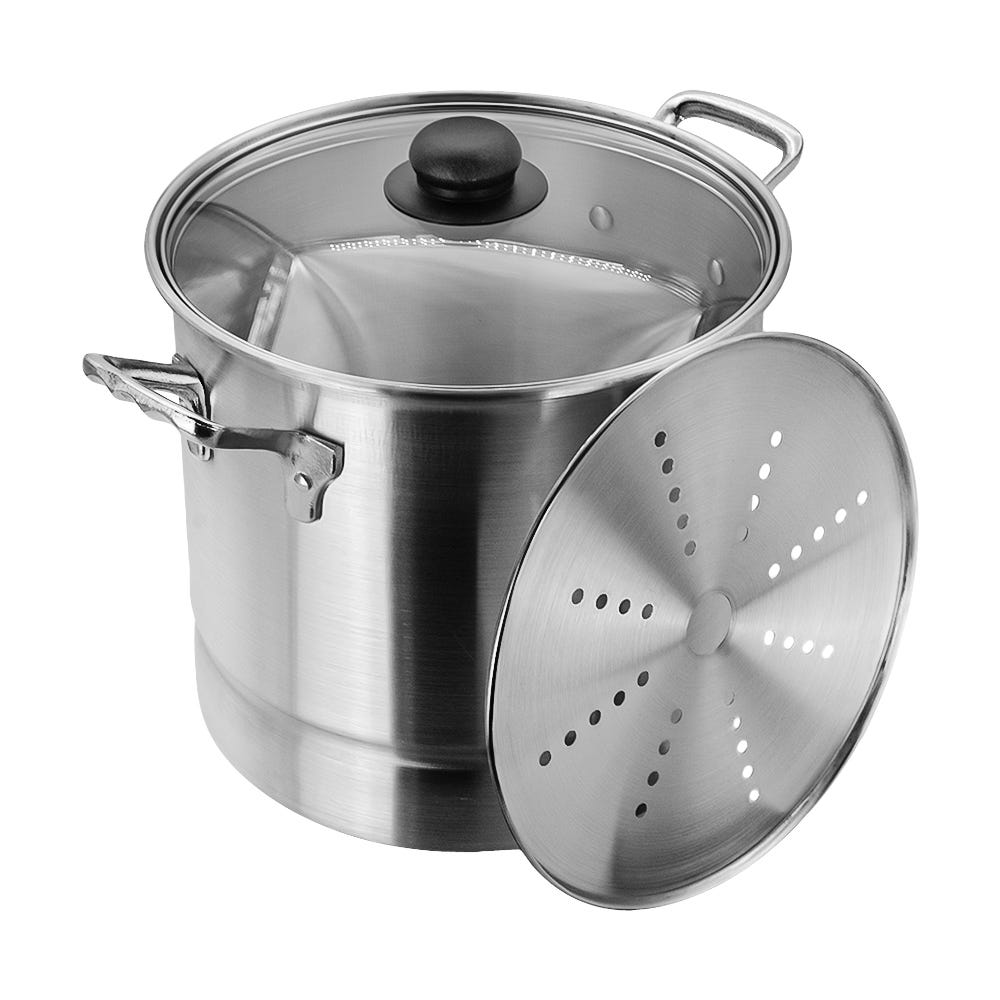Vaporera de aluminio con tapa de vidrio 8.650 litros 6523-8 Lamex