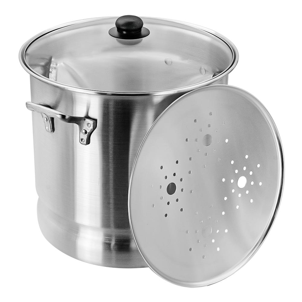 Vaporera de aluminio con tapa de vidrio 22.640 litros 6703-0 Lamex