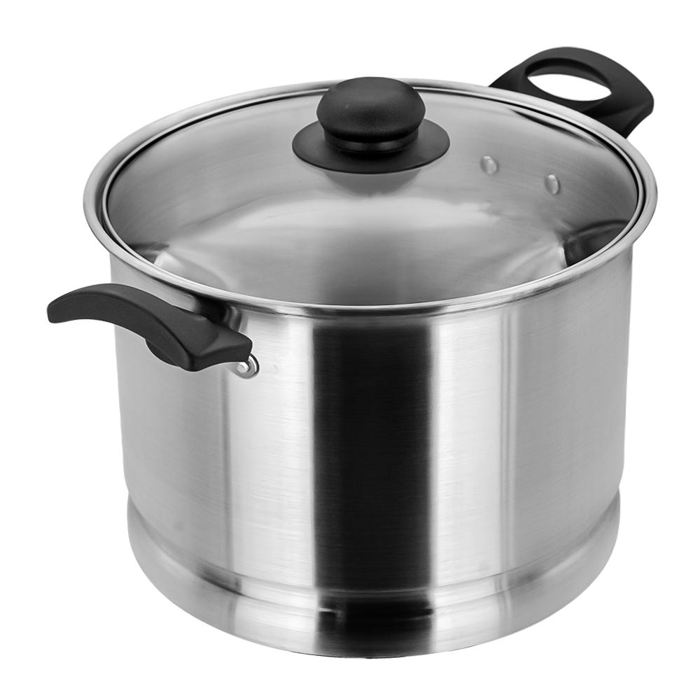 Vaporera alta de aluminio con tapa de vidrio 5.370 litros 6613-2 Lamex