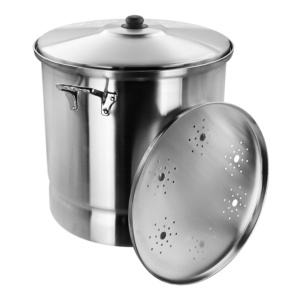 Vaporera de aluminio con tapa 96.200 litros 6608-8 Lamex