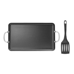 Comal rectángular de aluminio con volteador texas Lamex