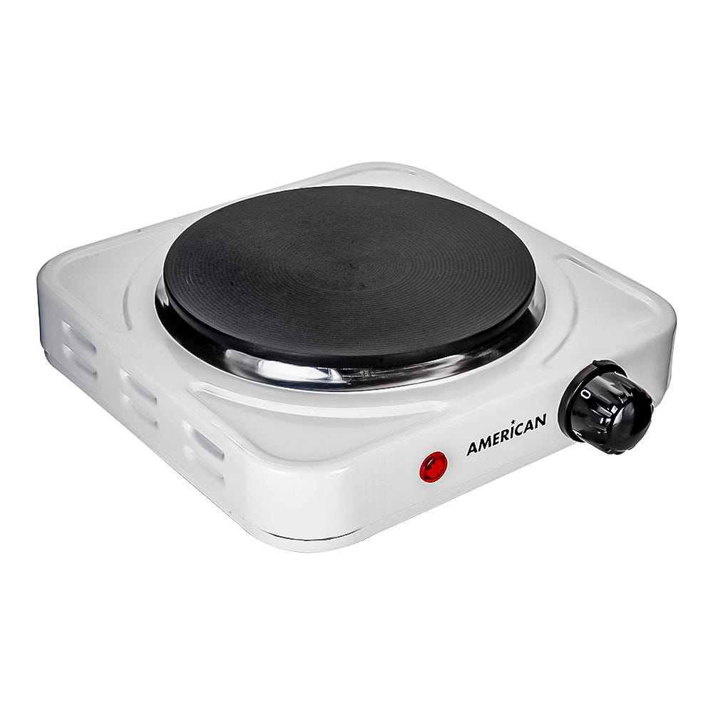 Parrilla eléctrica con placa de cocción blanca 6186 American