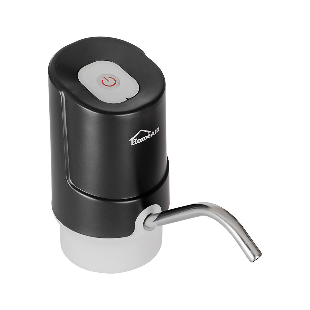 Dispensador de agua automático negro Home AI M-036 – vista en ángulo con vertedor