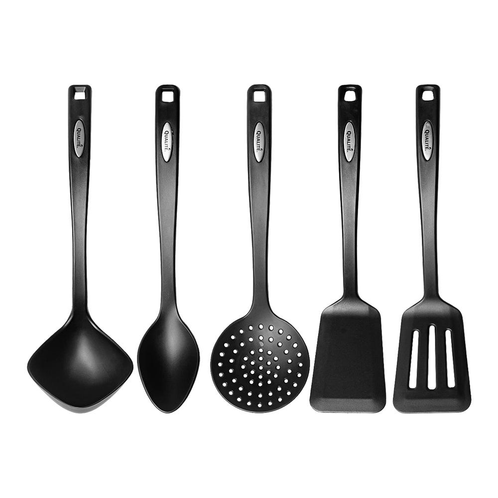 Horneado Perfecto: Juego de Ollas 8 piezas Hot Spot + Juego de 5 utensilios con base Qualité