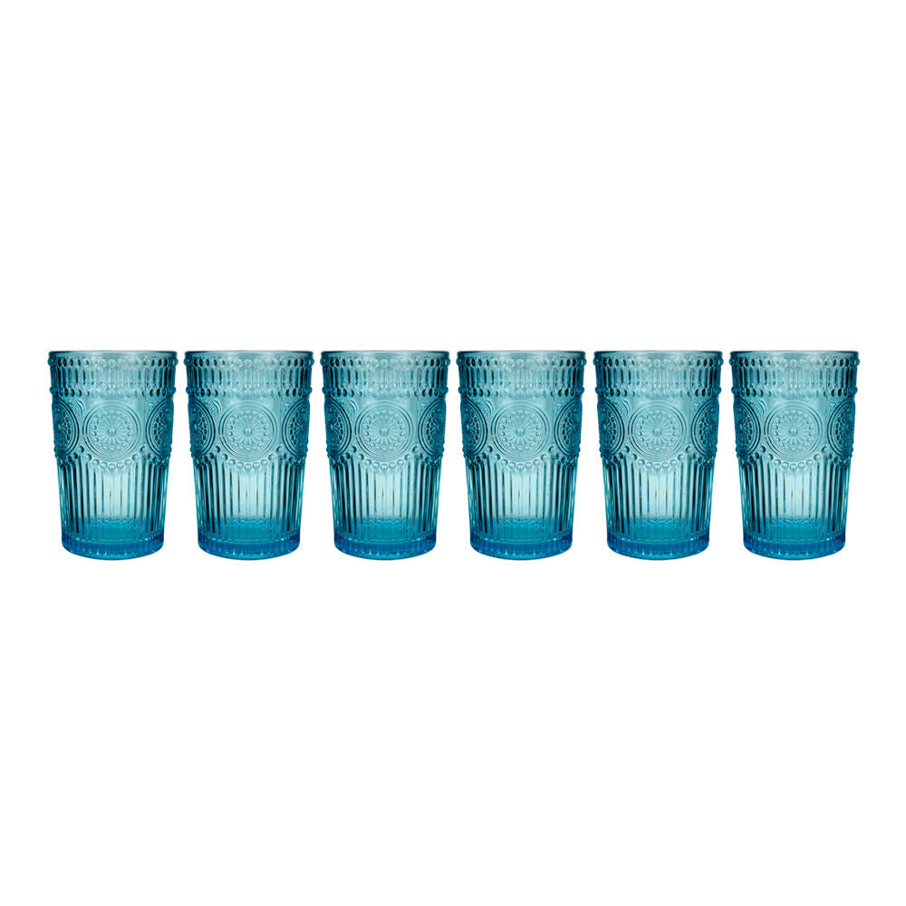 Pack Color y diseño en cada trago: Juego de 6 vasos con relieve 355 ml Home Sweet Home