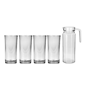Pack Dúo perfecto para tus aguas frescas: Jarra con tapa 1.2 L HSH + 4 vasos cuberos 295 ml Lunita