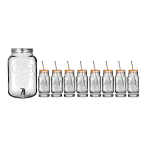 Pack Estilo y frescura: Juego de 8 tarros Home Sweet Home + Dispensador 8 litros Home Sweet Home