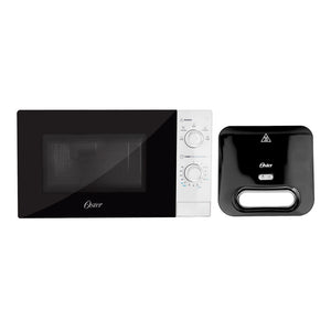 Pack Desayunos perfectos, sin prisas: Horno de microondas Oster + Sandwichera maker compacta Oster + Cafetera programable Oster