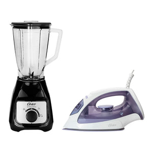 Pack Listos en un dos por tres: Licuadora Soho negra Oster + Plancha de vapor Oster