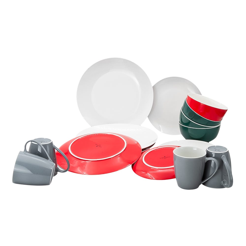 Vajilla de porcelana de 16 piezas Colorin Ánfora
